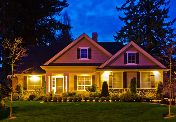 House lit at night due to efficient generator House lit at night due to efficient generator