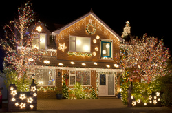 Holiday Lights Decorate a Home's Exterior
