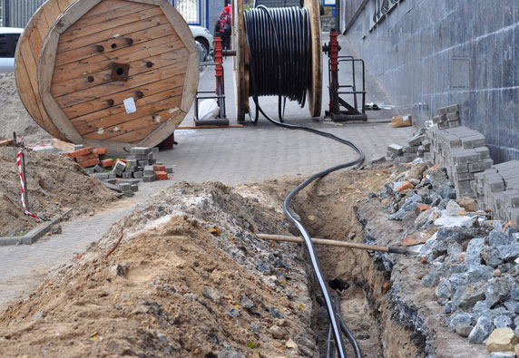 Commercial buried cable installation