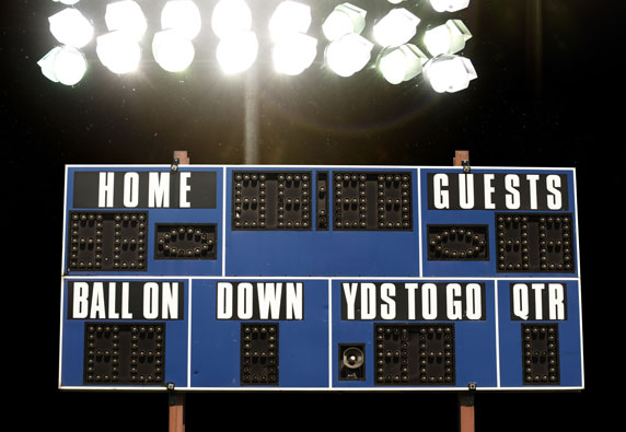 All-weather football scoreboard