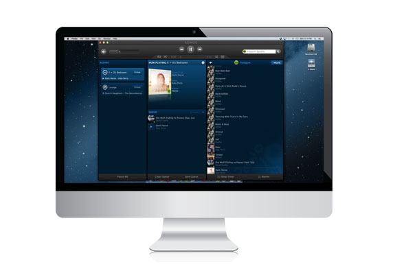 Sonos audio controlled from a desktop computer