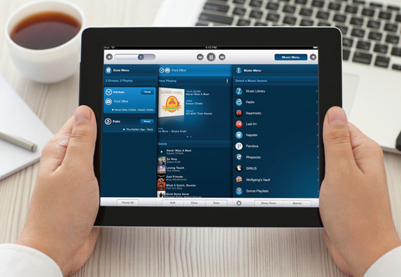 Sonos audio controlled from a tablet
