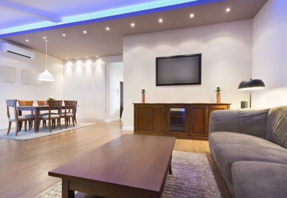 Elegant LED ceiling lighting in the living room