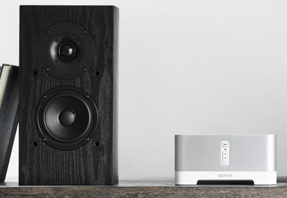 Sonos Audio components are wireless and smaller than traditional sound systems