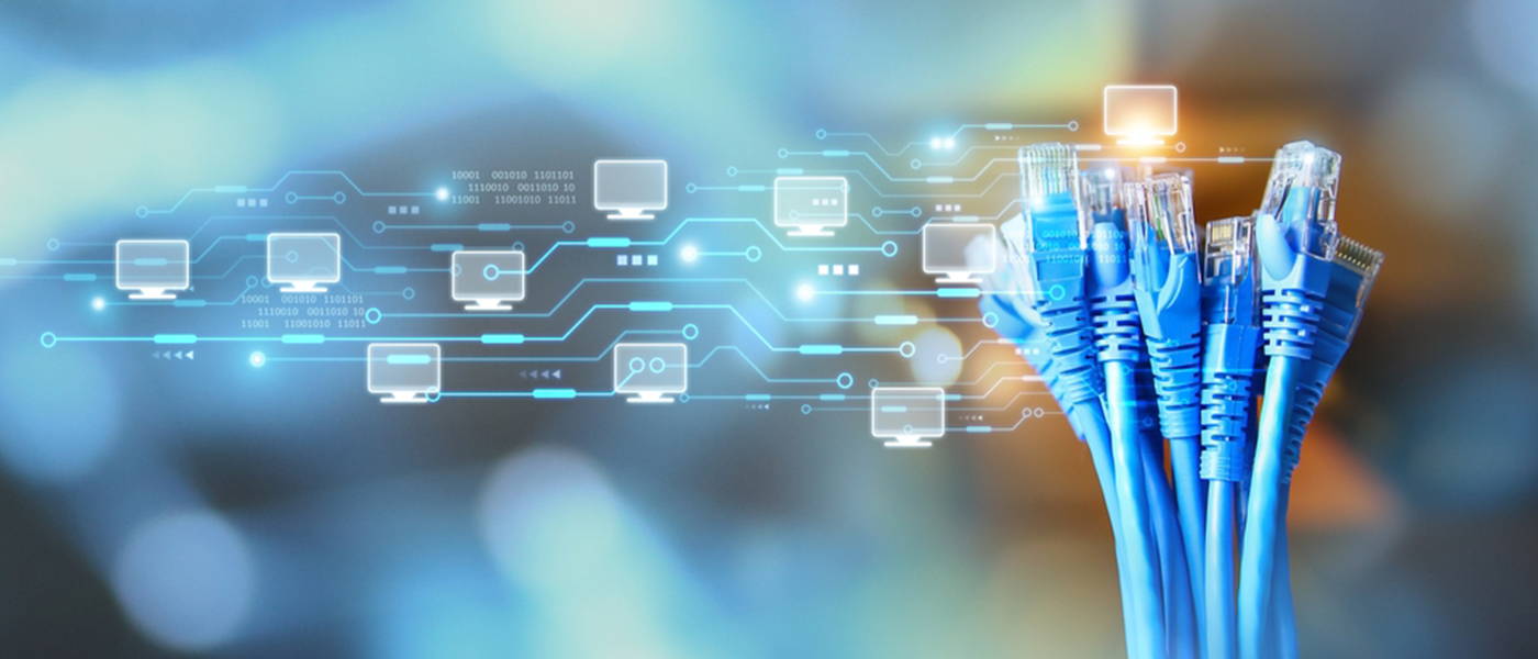 Ethernet cables with digital network overlay, professional data cabling and fiber optic installation services for residential internet connectivity